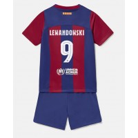 Maglie da calcio Barcelona Robert Lewandowski #9 Prima Maglia Bambino 2023-24 Manica Corta (+ Pantaloni corti)